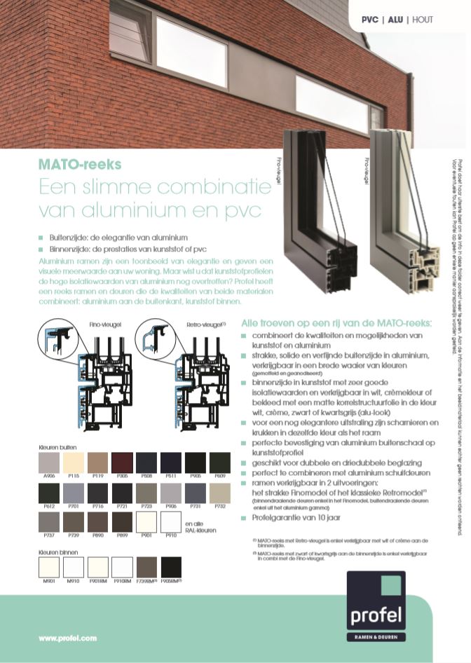 Châssis alu PVC Profel brochure